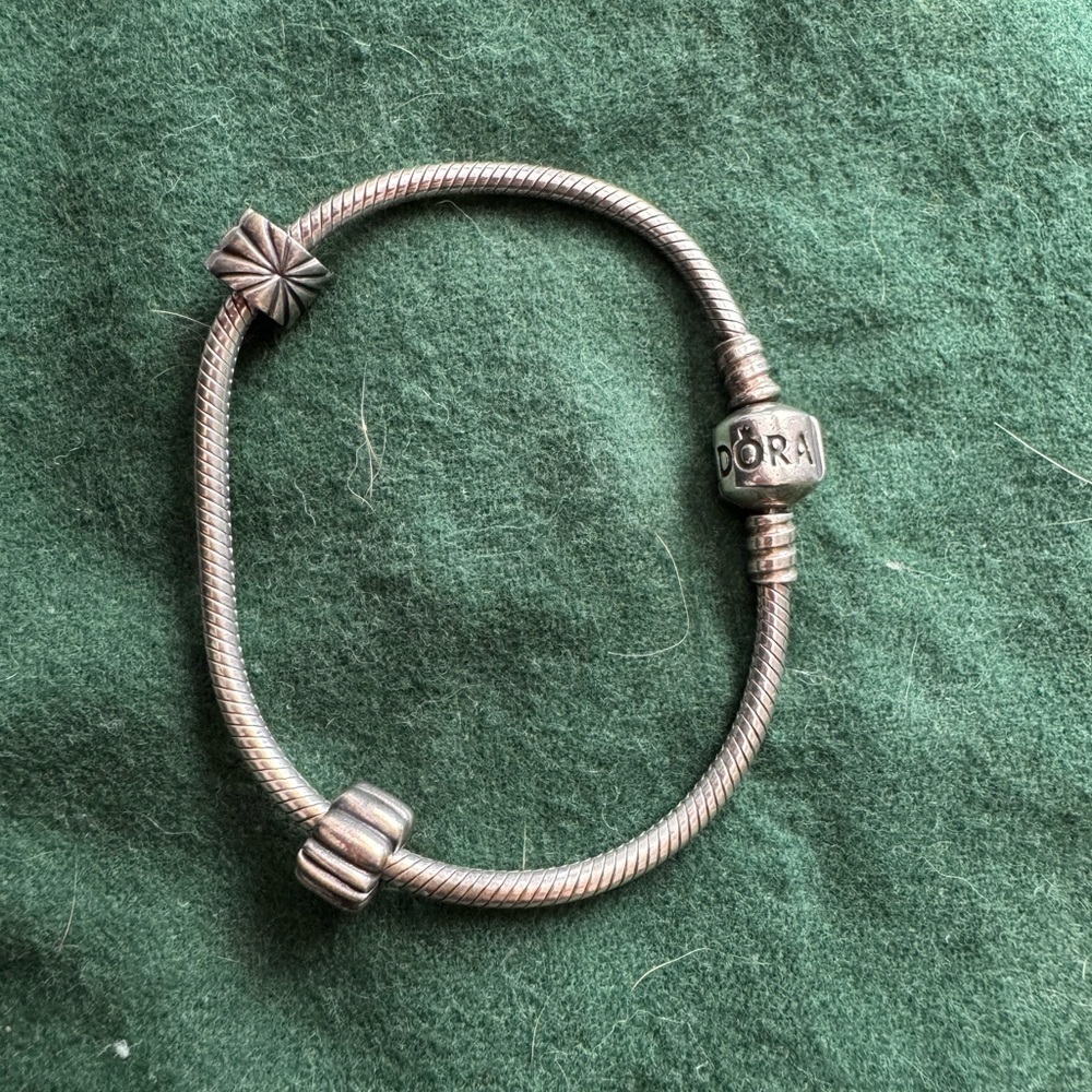 Pandora Authentic Sterling Silver Snake Bracelet with spacers - Picture 3 of 8